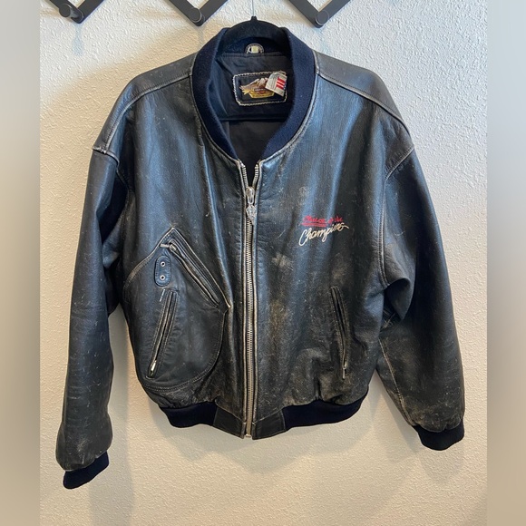 Harley Davidson Leather Bomber Jacket Men's XL
